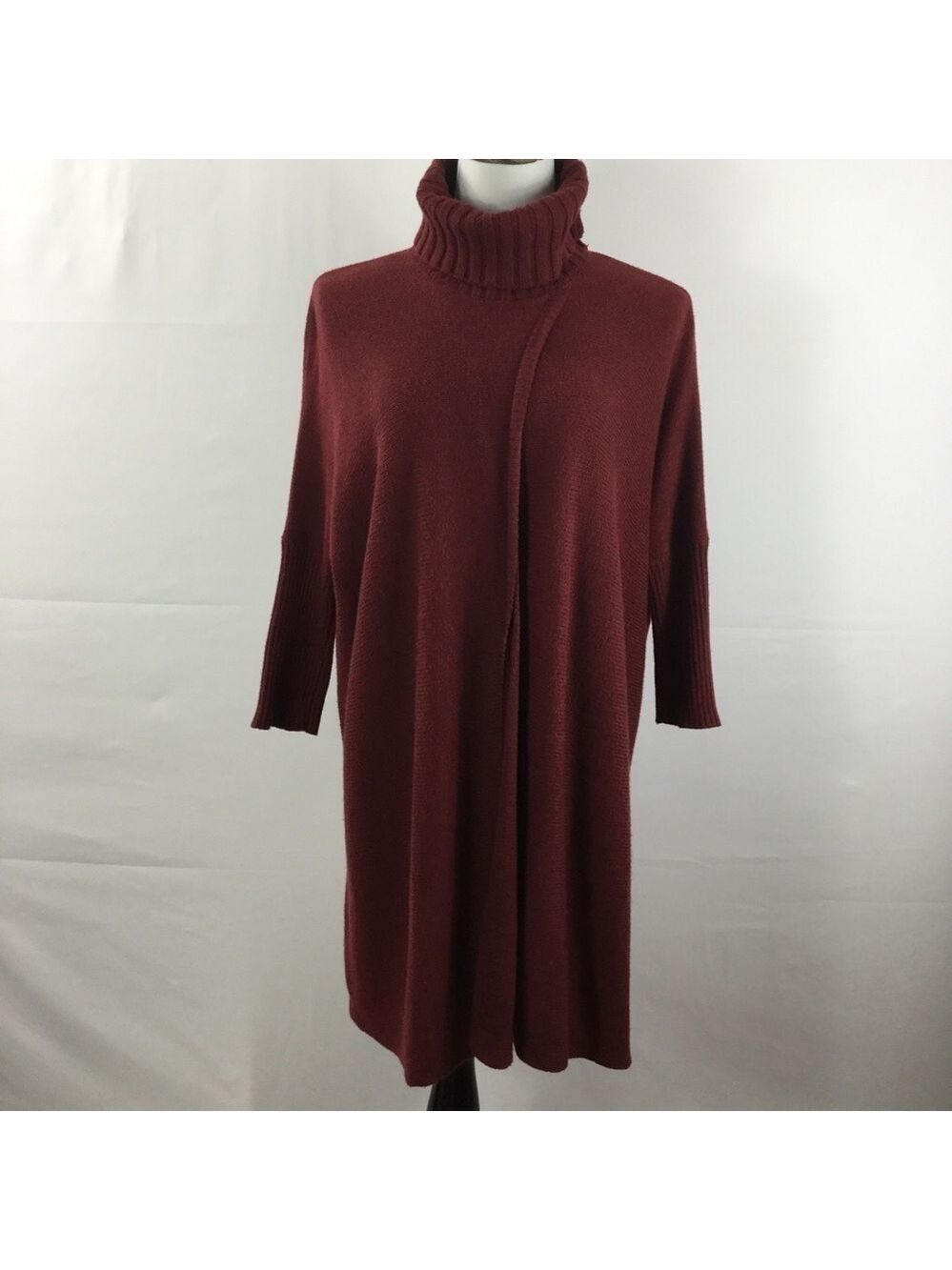 SOFT Surroundings Split Front Turtleneck Oversized Tunic Sweater Size XS